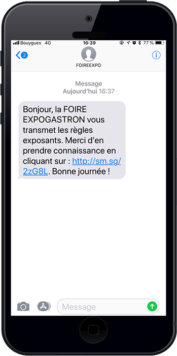 Les alertes sms sont envoyées par les organisateurs des salons pour informer les visiteurs et exposants des règles à suivre pour le bon déroulement de la foire aux vins et à la gastronomie