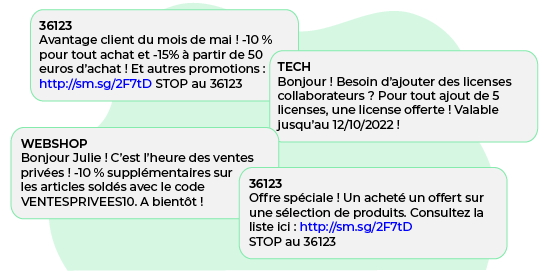 exemples de campagnes SMS