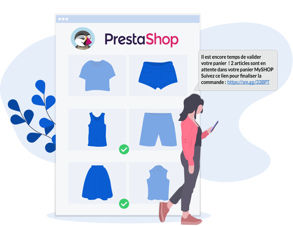 personne recevant un SMS envoyé depuis PrestaShop